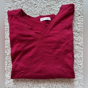 Orsay Women's V-Neck Sweater - Burgundy